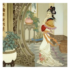 仕女圖手繪油畫 80x80cm VF-186, 詳見包裝, 1個
