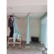 防火病床隔簾 醫院診所專用 檢驗合格防焰 附防焰標籤 台灣製造, 詳見包裝, 藍色