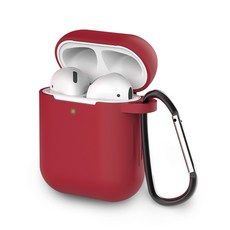 Airpods保護套 1代 2代 矽膠保護殼 防摔耐磨 輕巧便攜 多色可選, 酒紅色, AirPods 1/2代