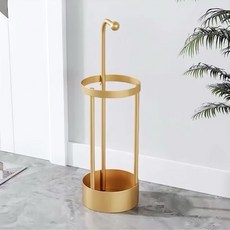 北歐簡約金屬雨傘收納架，家用門口酒店商用置物架, 1件, 圓筒-金色