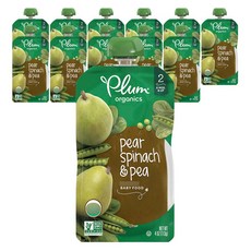 Plum organics 兒童果泥, 梨子菠菜豌豆口味, 99g, 12包