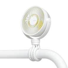 JISULIFE 嬰兒車靜音風扇，低噪音設計，多角度調節，安全材質，寶寶外出必備, 白色, 1個