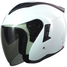 GP-5 223 馬卡龍安全帽 抗UV雙鏡片開放式內墨鏡機車安全帽, 珍珠白