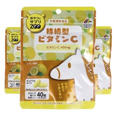 Unimat Zoo持續型維他命C400mg咀嚼錠 檸檬風味, 3包, 40顆