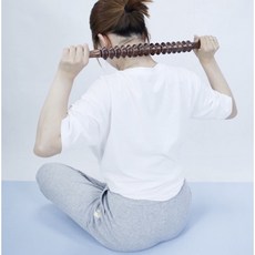 算盤珠瑜珈棒/按摩棒 (附收納背袋), 棕色, 1個