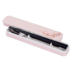 HAKOYA 大人餐具 3件組 22.2*4.4*2.9cm, 1個, 盒子+筷子+湯匙+叉子, 櫻花粉