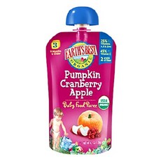 EARTH'S BEST 孩童果泥, 南瓜蔓越莓蘋果口味, 1包