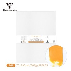 Clairefontaine法國CF 方丹純棉水彩紙 特白系列 熱壓細紋(黃)300g 大尺寸畫紙 毛邊『ART小舖』