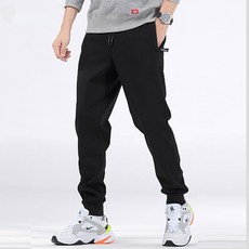 棉質口袋拉鏈運動長褲