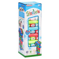 大眼睛疊疊樂(一般/馬卡龍色) 毛毛蟲版疊疊樂 塑膠彩色毛毛蟲積木 平衡積木 大眼疊疊樂 疊疊樂, 一般款, 馬卡龍色, 1個