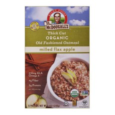 DR.McDOUGALL'S RIGHT FOODS 蘋果亞麻仁籽傳統燕麥片, 6入, 40g