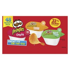 PRINGLES 品客 洋芋片隨身包 原味 24入+切達起司 12入+酸奶油&洋蔥 12入 3款組, 1盒, 960g
