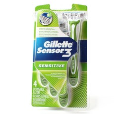 Gillette 吉列 Sensor3親膚刮鬍刀, 1個, 4入