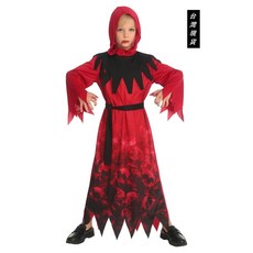 瘋狂派對 兒童萬聖節地獄骷髏長袍服 死神裝扮 變裝派對服飾, S