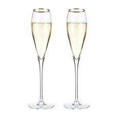 Viski 貝爾蒙特金邊水晶香檳杯, 2入