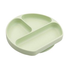【美國 Bumkins】兒童矽膠防滑餐盤（多色可選）矽膠餐盤／吸盤餐盤／防滑餐盤／學習餐盤, 香瓜綠