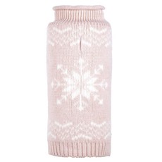 THE WORTHY DOG 雪花寵物狗毛衣, 粉色+白色