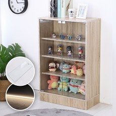 Akira MIT多功能60x83收納玻璃展示櫃BO102 模型櫃 化妝櫃 書櫃 櫃子 公仔櫃 收納櫃 儲物櫃 玻璃櫃 置物櫃, 漂流木紋+LED燈+換購玻璃層板