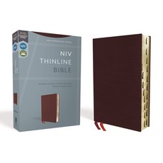 (英文圖書)NIV Thinline Bible Bonded Leather Burgundy Indexed Red Letter Edition Bonded Leather, Zondervan, 英文, 黏合皮革
