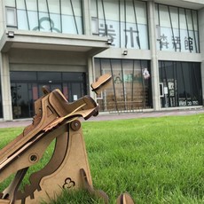 DIY組裝木製老鷹造型彈弓 兒童益智玩具模型 戶外活動道具, 詳見包裝, 1個