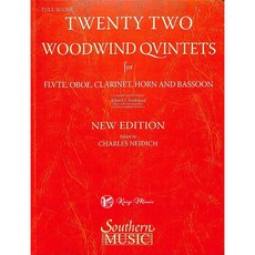 凱翊︱Southern Mus 長笛、雙簧管、單簧管、法國號、低音管適用, 22首木管樂器五重奏(新版) - 總譜
