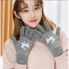 兒童加厚保暖針織觸屏手套
