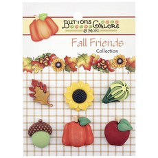 buttons galore&more Fall Friends 3D 鈕扣, 6入, Harvest Happenings