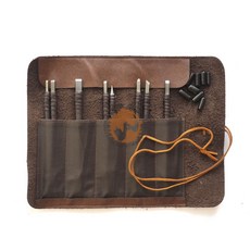 汶采 精緻手工鎢鋼篆刻刀組 8支入 附卷皮套, 第一代 八件