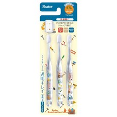 Skater 日本工程車 3入 兒童牙刷 附蓋 (3-5歲) 透明手柄 軟毛, 透明, 3個, 1套