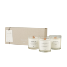 Jeidi 三入香氛大豆蠟燭禮盒 附卡片與品牌紙袋, 木質調