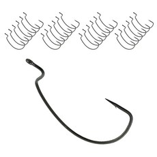 gamakatsu 軟蟲用寬腹曲柄鉤 黑色, 25入