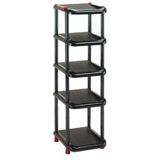 簡單樂活 黑美人鞋架 可放5雙鞋子 黑色耐髒 台灣製造 收納鞋架, 黑+紅, 1個