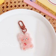 妞妞絲 韓風可愛動物壓克力鑰匙圈 (多款), 咖色