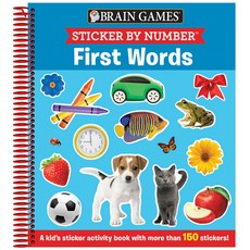 Brain Games - Sticker by Number: First Words: A Kid's Sticker Activity Book with More Than 150 Stick... Spiral, Publications International, Ltd., 英文, 螺旋裝訂