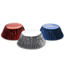 FOX RUN 鋁箔烘焙杯 45入, 1個, 紅+銀+藍