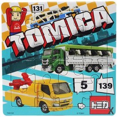 TOMICA多美小汽車16片拼圖 真古錐交通工具拼圖 京甫正版授權, 16片