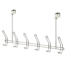 honey can do Over the Door 6 掛鉤衣架 Chrome Cotrak, 1個, 銀