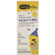Comvita Kids 麥盧卡蜂蜜夜間舒緩糖漿 UMF 10+ 兒童維生素葡萄, 1個, 118ml