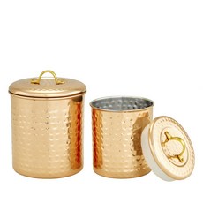 舊荷蘭錘式儲物箱 2 件套銅, 1個