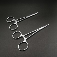 釣魚專用不銹鋼取鉤鉗 不銹鋼止血鉗 寵物拔耳毛鉗 14cm彎頭直頭 手術鉗 釣魚取鉤, Silver (Metal Part)