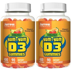 Jarrow FORMULAS D3橙檸檬和草莓軟糖, 2瓶, 90顆