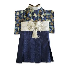 Onekosama 貓狗共用和服連身裙, 1個, 竹子海軍藍