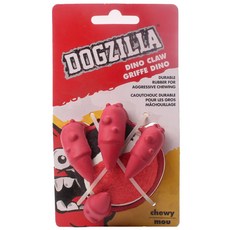 DOGZILLA 恐龍爪寵物狗球玩具, 1個, 紅色的