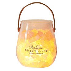 鹽夢工場 創意系列-午後邂逅鹽燈 (大小) 鹽燈風水擺飾 小夜燈 玫瑰鹽燈, 黃, 1個