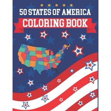 (英文圖書) 50 States Of America Coloring Book: The 50 States Maps Of United States America - Coloring Book Map ... 平裝版, Independently Published, 英文