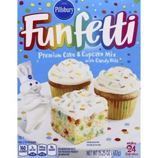 Pillsbury Funfetti 頂級蛋糕與杯子蛋糕預拌粉, 1個, 432g