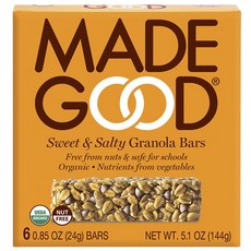 MADE GOOD 甜鹹格蘭諾拉麥片棒, 6入, 24g