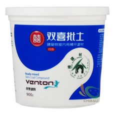 漆寶雙喜批土，建築物室內用補平塗材，快速填補孔洞，牆面恢復平整，900公克裝/4公斤裝, 白色, 900g, 1個