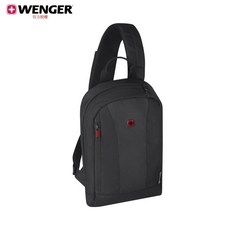 WENGER 威格 Monosling 單肩包 輕巧耐磨 時尚單肩斜背包 側背包, 黑色