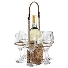 ARTLAND 酒瓶和酒杯套組 酒具配件, 1個, 棕色,透明